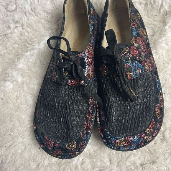 Alegria Dan-288 Lace Up leather multi color floral Clogs.EUR SZ36 - Picture 4 of 9